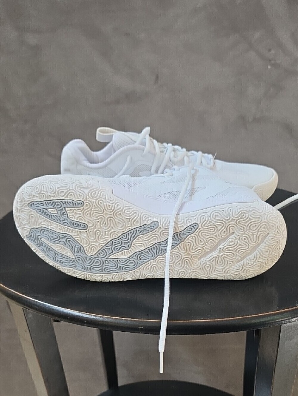 Puma Basketball All-White Athletic Sneakers - Picture 3 of 4
